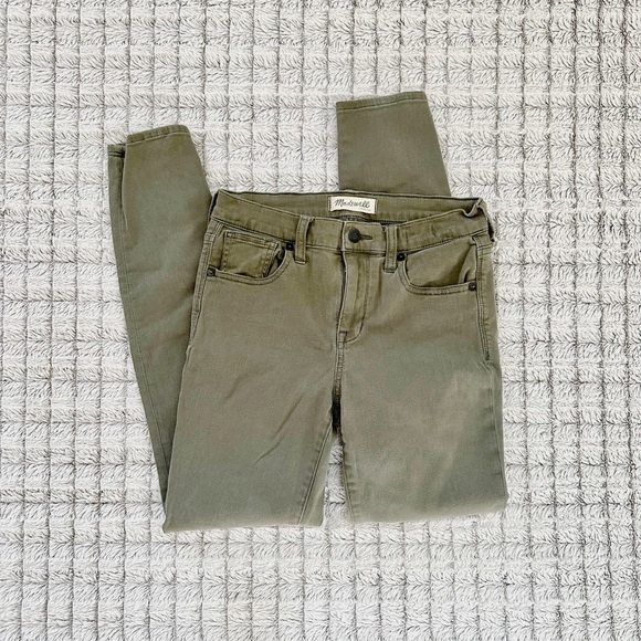 Madewell High Riser Skinny Green Jeans - Picture 2 of 5